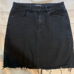 Express High Waist Black Denim Skirt - 8